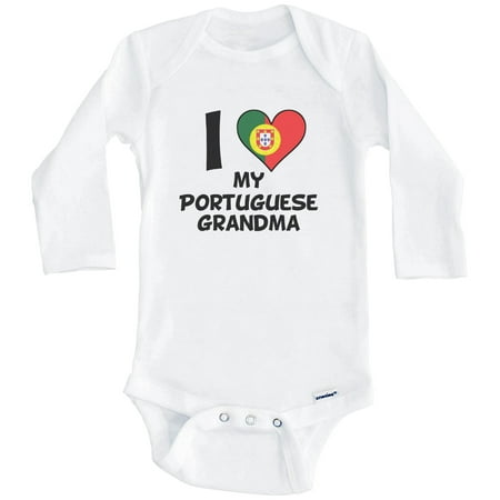 I Heart My Portuguese Grandma Portugal Flag One Piece Baby Bodysuit (Long Sleeve) 6-9 Months White
I Heart My Portuguese Grandma Portugal Flag One Piece Baby Bodysuit (Long Sleeve) 6-9 Months White