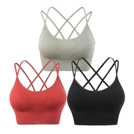 Spdoo Cross Back Seamless Sports Bra for Women Strappy Criss Cross Cropped Top for Yoga Workout Fitness 3-Pack
Spdoo Cross Back Seamless Sports Bra for Women Strappy Criss Cross Cropped Top for Yoga Workout Fitness 3-Pack