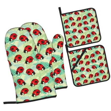 Zeuib Red Ladybugs And Leaf Oven Mitts and Potholders BBQ Gloves Kitchen Oven Glove High Heat Resistant 500 Degree Extra Long Oven Mitts and Potholder with Non-Slip Silicone Surface for Cooking
Zeuib Red Ladybugs And Leaf Oven Mitts and Potholders BBQ Gloves Kitchen Oven Glove High Heat Resistant 500 Degree Extra Long Oven Mitts and Potholder with Non-Slip Silicone Surface for Cooking
