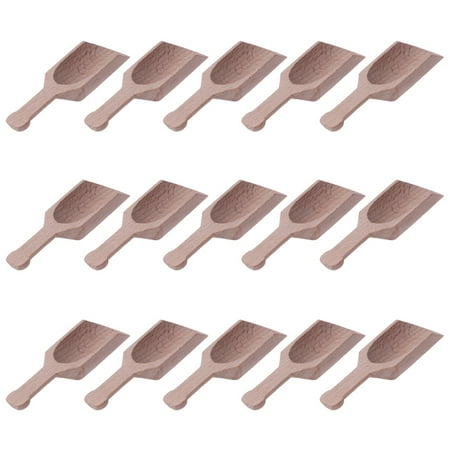 15pcs Small Salt Shovels Flat Handle Scoop Beech Teaspoon Milk Powder Scoops