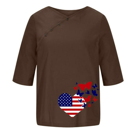 Women Cute Shirt Short Sleeve Soft Linen T-Shirt - Stars Stripes Printed Heart Summer Tees Bloluse
Women Cute Shirt Short Sleeve Soft Linen T-Shirt - Stars Stripes Printed Heart Summer Tees Bloluse