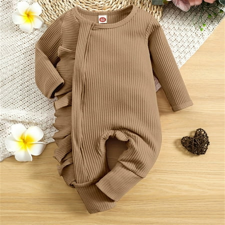 NIUREDLTD Baby Girls Boys Solid Ruffle Autumn Long Sleeve Ribbed Romper Jumpsuit Clothes
NIUREDLTD Baby Girls Boys Solid Ruffle Autumn Long Sleeve Ribbed Romper Jumpsuit Clothes