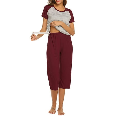 Lumento Maternity Pajamas Set Breastfeeding Shirts and Pants Women Nursing Nightwear Capri Set
Lumento Maternity Pajamas Set Breastfeeding Shirts and Pants Women Nursing Nightwear Capri Set