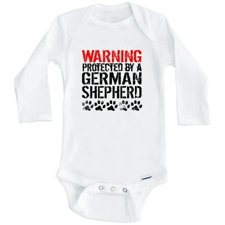 Warning Protected By A German Shepherd Funny One Piece Baby Bodysuit Funny Dog Baby Bodysuit (Long Sleeve) 0-3 Months White
Warning Protected By A German Shepherd Funny One Piece Baby Bodysuit Funny Dog Baby Bodysuit (Long Sleeve) 0-3 Months White