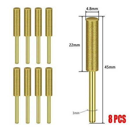 8Pcs Diamond Chainsaw Sharpener Burr Grinder Chain Saw Drill Bits For Dremel