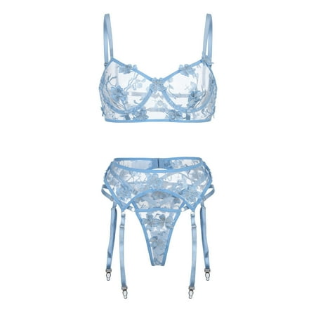 Intimates Steel Ring Bra Embroidery Underwear G-String Women Lingerie Garter Belt Thong Polyester no underwire sports bra Blue
Intimates Steel Ring Bra Embroidery Underwear G-String Women Lingerie Garter Belt Thong Polyester no underwire sports bra Blue