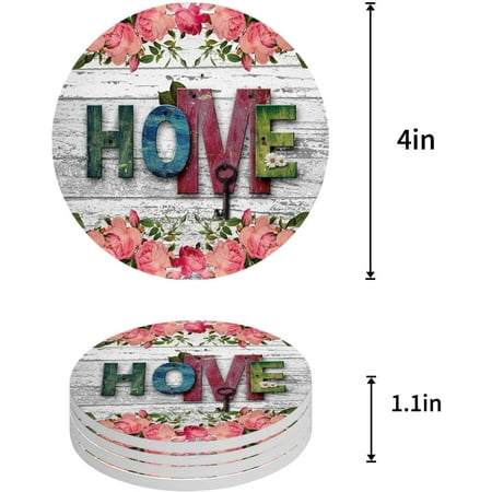 KXMDXA Colorful Home and Flower Vintage Wood Grain Set of 6 Round Coaster for Drinks Absorbent Ceramic Stone Coasters Cup Mat with Cork Base for Home Kitchen Room Coffee Table Bar Decor
KXMDXA Colorful Home and Flower Vintage Wood Grain Set of 6 Round Coaster for Drinks Absorbent Ceramic Stone Coasters Cup Mat with Cork Base for Home Kitchen Room Coffee Table Bar Decor