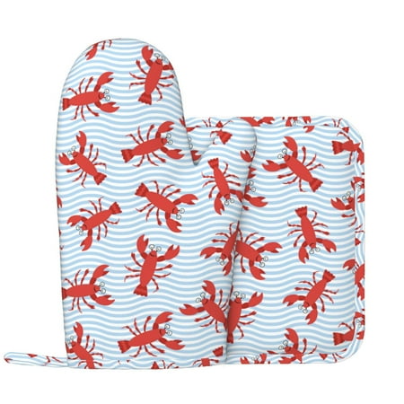 Cute Cartoon Lobster Oven Mitts and Pot Holders Sets with 1 Non-Slip Left Silicone Oven Mitts and 1 Heatproof Insulated Hot Pads for Kitchen Use in Cooking Baking Grilling
Cute Cartoon Lobster Oven Mitts and Pot Holders Sets with 1 Non-Slip Left Silicone Oven Mitts and 1 Heatproof Insulated Hot Pads for Kitchen Use in Cooking Baking Grilling