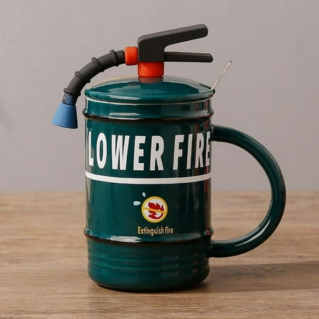 Creative Ceramic Cup Fire Extinguisher Shape Fun Mug Home Office Coffee Mugs with Lid and Spoon Perfect Gift for Firefighters 
Creative Ceramic Cup Fire Extinguisher Shape Fun Mug Home Office Coffee Mugs with Lid and Spoon Perfect Gift for Firefighters