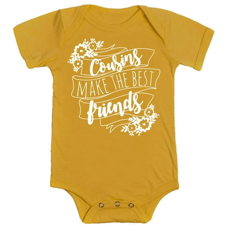 Cousins Make The Best Friends Flower Banner T-Shirts and Bodysuits for Matching Girl Cousins White on Mustard Bodysuit 6 Months
Cousins Make The Best Friends Flower Banner T-Shirts and Bodysuits for Matching Girl Cousins White on Mustard Bodysuit 6 Months