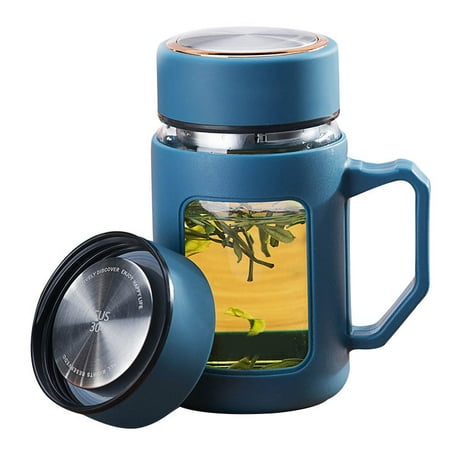 Glass Cup with Handle Filter Lid Men Women Crush-resistant Tea Cup Office Cups Large Capacity Blue
Glass Cup with Handle Filter Lid Men Women Crush-resistant Tea Cup Office Cups Large Capacity Blue