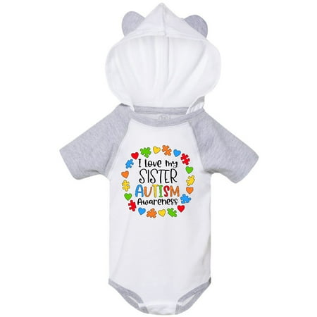 Inktastic I Love my Sister Autism Awareness Gift Baby Boy or Baby Girl Bodysuit