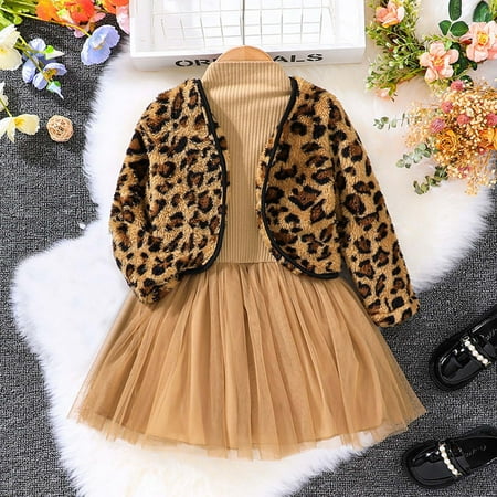 ZMHEGW Fall Outfits For Toddler Girls Long Sleeve Leopard Prints Coat Tops Ribbed Tulle Princess Dress Outfits Set
ZMHEGW Fall Outfits For Toddler Girls Long Sleeve Leopard Prints Coat Tops Ribbed Tulle Princess Dress Outfits Set