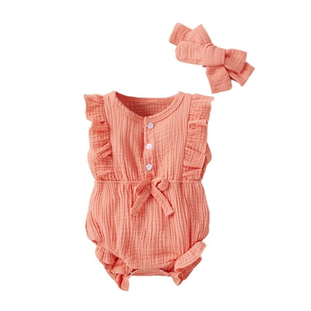 Fanvereka Newborn s Romper Hair Band Set Infant s Fly Ruffled Sleeve Jumpsuit Crotch Button One-piece Garment for Baby
Fanvereka Newborn s Romper Hair Band Set Infant s Fly Ruffled Sleeve Jumpsuit Crotch Button One-piece Garment for Baby