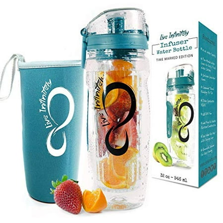 Live Infinitely 32oz Fruit Infusing Water Bottle - Water Infuser Bottle & Insulating Sleeve & Recipe eBook Industrys First Full-Length Infusion Rod - Water Intake Tracker (Ocean)
Live Infinitely 32oz Fruit Infusing Water Bottle - Water Infuser Bottle & Insulating Sleeve & Recipe eBook Industrys First Full-Length Infusion Rod - Water Intake Tracker (Ocean)