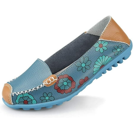 YAZI Womens Comfortable Leather Floral Print Flats Casual Driving Loafers Walking Shoes for Women
YAZI Womens Comfortable Leather Floral Print Flats Casual Driving Loafers Walking Shoes for Women