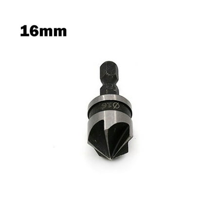 Chamfer 12 16 19mm 5 Flute Cutter Countersink Drill Bits Woodworking Drilling
