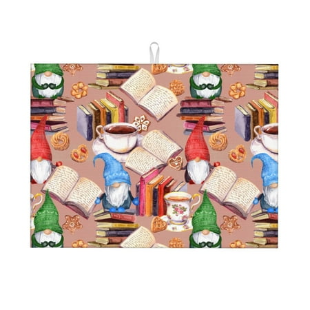 Large Dish Drying Mats for Kitchen Counter - Gnomes Books Tea Cups 18x24In Anti-Slip Absorbent Microfiber Drying Mat for Kitchen Counter Mat Dish Rack Mat with Hanging Loop
Large Dish Drying Mats for Kitchen Counter - Gnomes Books Tea Cups 18x24In Anti-Slip Absorbent Microfiber Drying Mat for Kitchen Counter Mat Dish Rack Mat with Hanging Loop