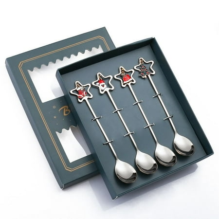 Creative Silver/gold Electroplate Cute Pattern Dessert Spoon Stainless Steel Christmas Decor Christmas Gift Spoon and Fork Dinnerware Sets SILVER 6
Creative Silver/gold Electroplate Cute Pattern Dessert Spoon Stainless Steel Christmas Decor Christmas Gift Spoon and Fork Dinnerware Sets SILVER 6