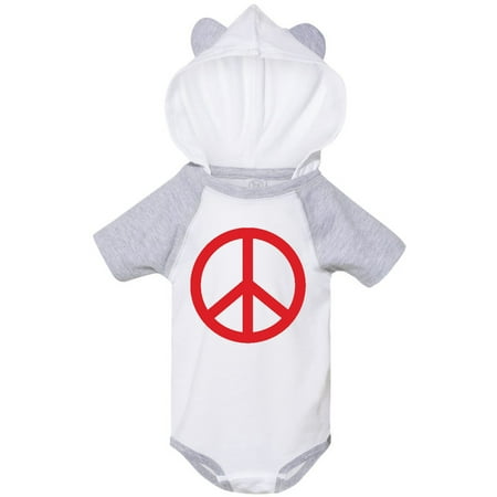 Inktastic Fun Red Peace Sign Gift Baby Boy or Baby Girl Bodysuit