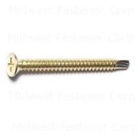 #10 x 2 Brass Phillips Flat Head Self-Drilling Screws (100 pcs.)