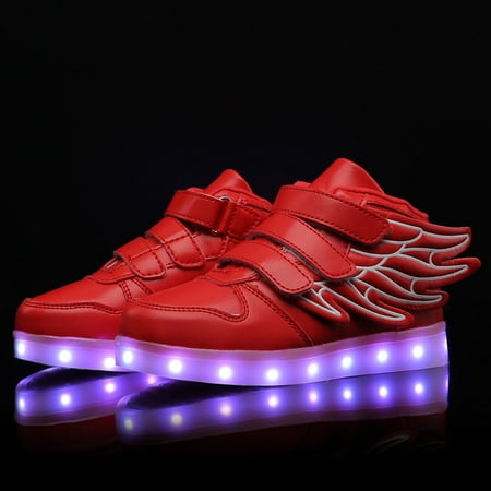 Boys And Girls Casual Colorful Light Sneakers With USB Charging Wing Decorative Hook And Loop Fastener Skate Shoes For Spring
Boys And Girls Casual Colorful Light Sneakers With USB Charging Wing Decorative Hook And Loop Fastener Skate Shoes For Spring