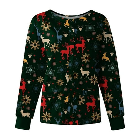 TAIAOJING Women Scrubs Top Shirt Tops Merry Christmas Prints O Neck Long Sleeve Pockets Loose Tops Shirt Fashion Tunic Tops
TAIAOJING Women Scrubs Top Shirt Tops Merry Christmas Prints O Neck Long Sleeve Pockets Loose Tops Shirt Fashion Tunic Tops