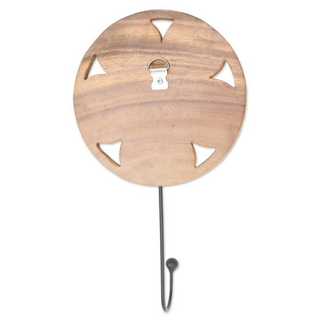 NOVICA Handmade Lotus Bloom Wood Wall Hook - 10.25 H x 6 W x 2 D