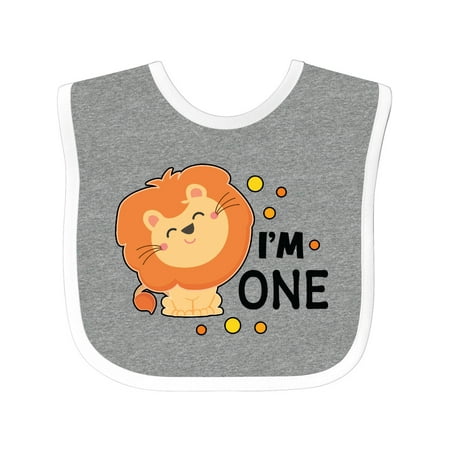 Inktastic Im One with Cute Smiling Lion Gift Baby Boy or Baby Girl Bib
