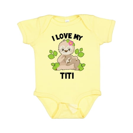 Inktastic Cute Sloth I Love My Titi with Green Leaves Gift Baby Boy or Baby Girl Bodysuit
Inktastic Cute Sloth I Love My Titi with Green Leaves Gift Baby Boy or Baby Girl Bodysuit