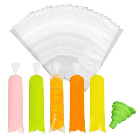 Famure 100 pcs Freezer Tubes Food-Grade PE Ice Bags Popsicle Bags for DIY Ice Popsicle Ice Cream Mold Bags a Silicone Funnel for Making Ice Cream Ice Candy
Famure 100 pcs Freezer Tubes Food-Grade PE Ice Bags Popsicle Bags for DIY Ice Popsicle Ice Cream Mold Bags a Silicone Funnel for Making Ice Cream Ice Candy