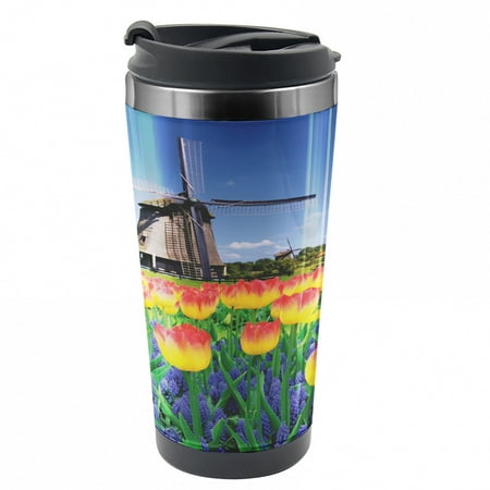 Landscape Travel Mug Blooming Tulip Windmill Steel Thermal Cup 16 oz by Ambesonne
Landscape Travel Mug Blooming Tulip Windmill Steel Thermal Cup 16 oz by Ambesonne