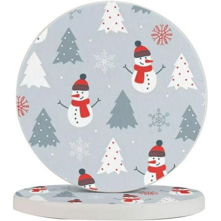 Set of 2 Round Coasters Xmas-Snowman-Kawaii for Drinks 4 Inch Ceramic Cups Place Mats Home Decor
Set of 2 Round Coasters Xmas-Snowman-Kawaii for Drinks 4 Inch Ceramic Cups Place Mats Home Decor