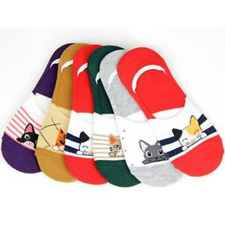 6 Pairs Womens No Show Invisible Fashion Socks Peds Liner Loafer Low Cut Animal