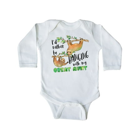 Inktastic Id Rather Be Hanging with my Great Aunt- Cute Sloths Gift Baby Boy or Baby Girl Long Sleeve Bodysuit
Inktastic Id Rather Be Hanging with my Great Aunt- Cute Sloths Gift Baby Boy or Baby Girl Long Sleeve Bodysuit