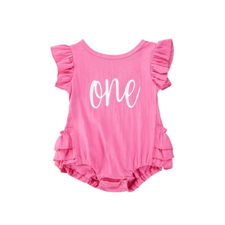 ZIYIXIN Newborn Infant Girl One Letter Print Ruffle Sleeveless Backless Romper Playsuit First Birthday Outfits Rose Red 6-12 Months
ZIYIXIN Newborn Infant Girl One Letter Print Ruffle Sleeveless Backless Romper Playsuit First Birthday Outfits Rose Red 6-12 Months