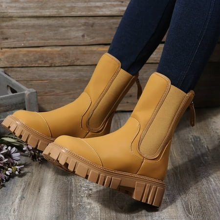 ZMHEGW Women Boots Solid Color Leather Panel Round Toe Back Zipper Platm Mid Shoes
ZMHEGW Women Boots Solid Color Leather Panel Round Toe Back Zipper Platm Mid Shoes