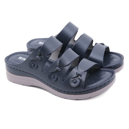 Women‘s Solid Color Wedge Slides Fashion Soft Sole Open Toe Non-slip Slippers Casual Outdoor Walking Shoes
Women‘s Solid Color Wedge Slides Fashion Soft Sole Open Toe Non-slip Slippers Casual Outdoor Walking Shoes