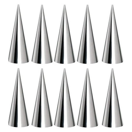 

10PCS Stainless Steel Cream Horn Molds Baking Cones Cream Horn Forms Ice Cream Mold Standing Cone Shape