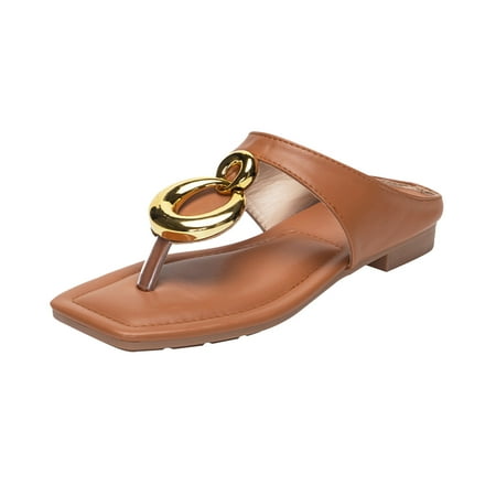 Summer Savings Clearance 2023! WJSXC Sandals and Slippers for Womens New Round Buckle Clip Toe Flat Shoes Ladies Beach Sandals Causal Slippers Brown 40
Summer Savings Clearance 2023! WJSXC Sandals and Slippers for Womens New Round Buckle Clip Toe Flat Shoes Ladies Beach Sandals Causal Slippers Brown 40