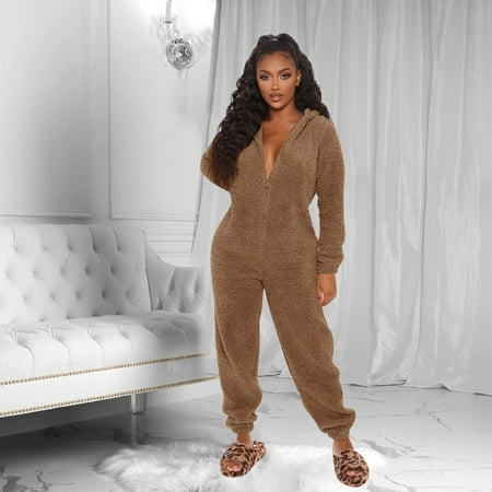 Women Long Sleeve Hooded Jumpsuit Pajamas Casual Winter Warm Rompe Sleepwear Note Please Buy One Size Larger
Women Long Sleeve Hooded Jumpsuit Pajamas Casual Winter Warm Rompe Sleepwear Note Please Buy One Size Larger