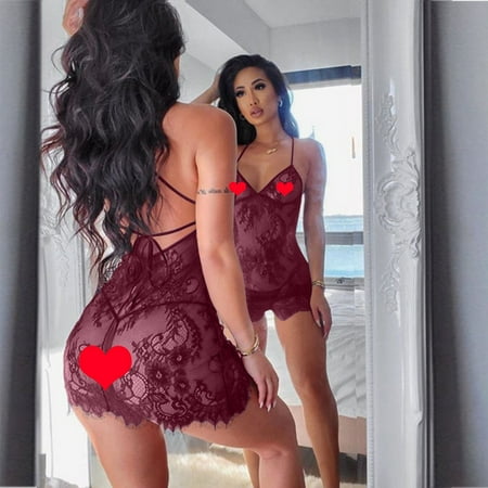 Fengqque Women Sexy Lace Black Lingerie Dress Sleepwear Night Dress Backless Pajamas
Fengqque Women Sexy Lace Black Lingerie Dress Sleepwear Night Dress Backless Pajamas