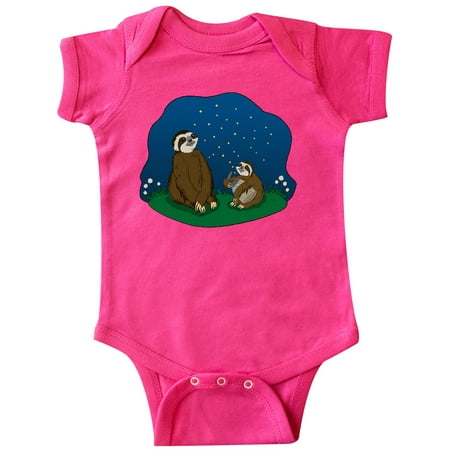 Inktastic Summer Sloths With Fireflies Gift Baby Boy or Baby Girl Bodysuit