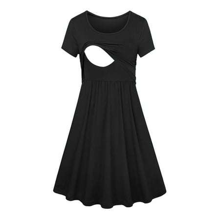 MoMarDer Pregnant Womens Short Sleeve Round Neck Casual Print Maternity Breastfeeding Dress
MoMarDer Pregnant Womens Short Sleeve Round Neck Casual Print Maternity Breastfeeding Dress