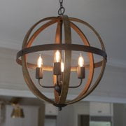 Mason Metal and Wood 4-Light Orb Pendant