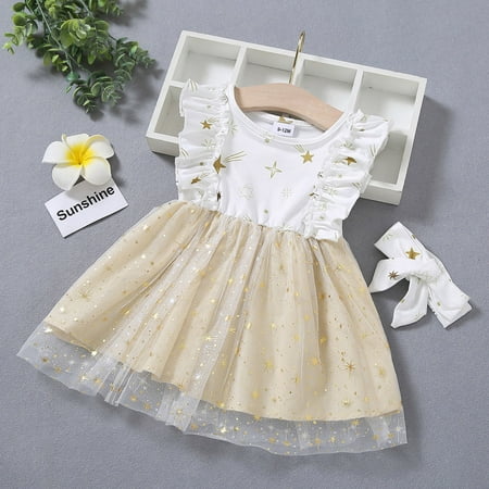 Kids Girls Toddler Beach Star Mesh Flutter Sleeves Princess Girls Dress Bowknot Hairband Cloths
Kids Girls Toddler Beach Star Mesh Flutter Sleeves Princess Girls Dress Bowknot Hairband Cloths