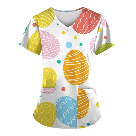 Mlqidk Easter Printed Scrub Tops for Women Breathable Easter Eggs Bunny Pattern V-Neck T-Shirts Tee Scrubs Top with Pockets
Mlqidk Easter Printed Scrub Tops for Women Breathable Easter Eggs Bunny Pattern V-Neck T-Shirts Tee Scrubs Top with Pockets