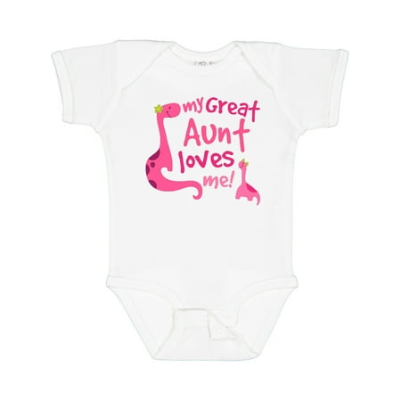 Inktastic My Great Aunt Loves Me Dino Gift Baby Girl Bodysuit