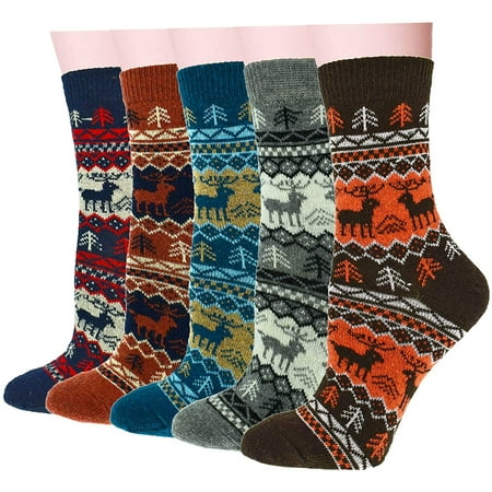 YAZI 5Pack Womens Vintage Winter Soft Warm Thick Cold Knit Wool Crew Socks Multicolor free size
YAZI 5Pack Womens Vintage Winter Soft Warm Thick Cold Knit Wool Crew Socks Multicolor free size