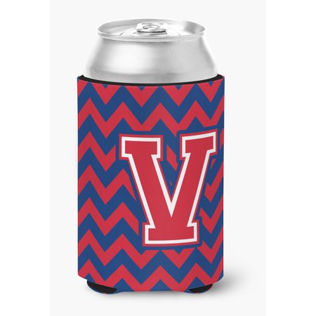 Letter V Chevron Yale Blue and Crimson Can or Bottle Hugger 
Letter V Chevron Yale Blue and Crimson Can or Bottle Hugger